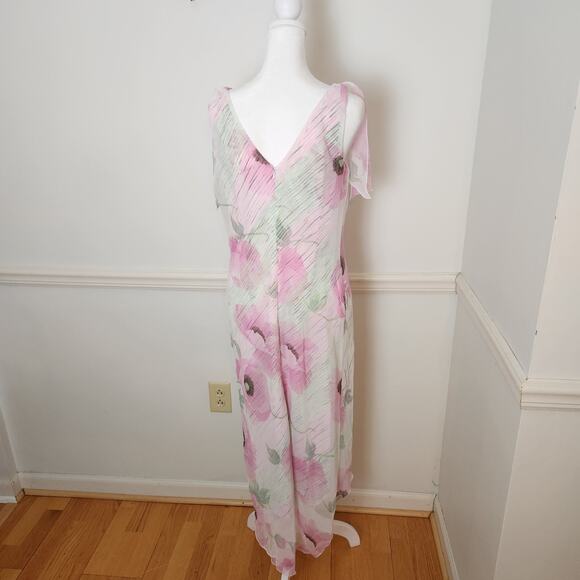 Vtg 90s Y2K Speechless Dress Size 13 Juniors Maxi Fairy Floral Pink WhimsiGoth - Picture 8 of 13